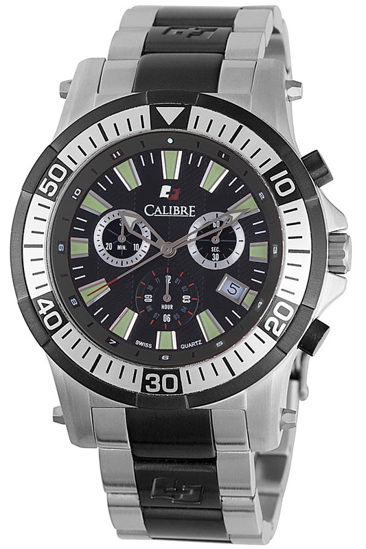 title:Calibre Men's Hawk Chrono 45mm Quartz Watch SC-5H2-04-007;color:Black