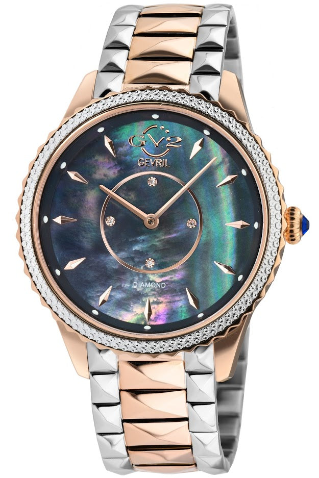 title:GV2 by Gevril Women's Siena 38mm Quartz Watch 11705-425;color:Blue Mother-of-Pearl