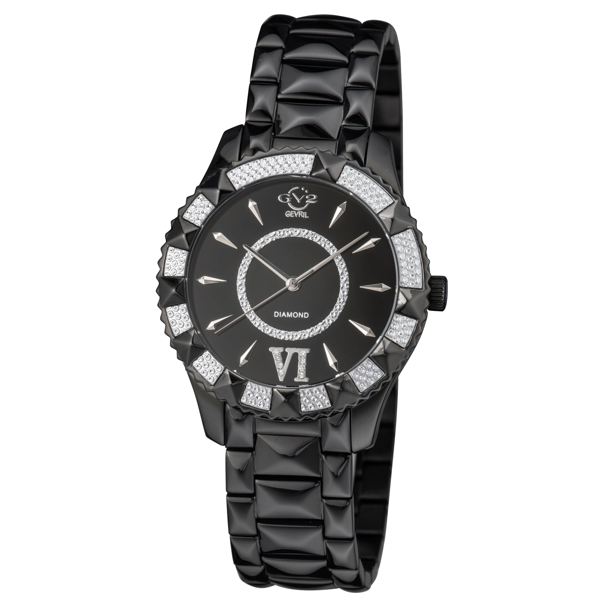 title:GV2 by Gevril Women's Venice 38.5mm Quartz Watch 11713-425;color:Black