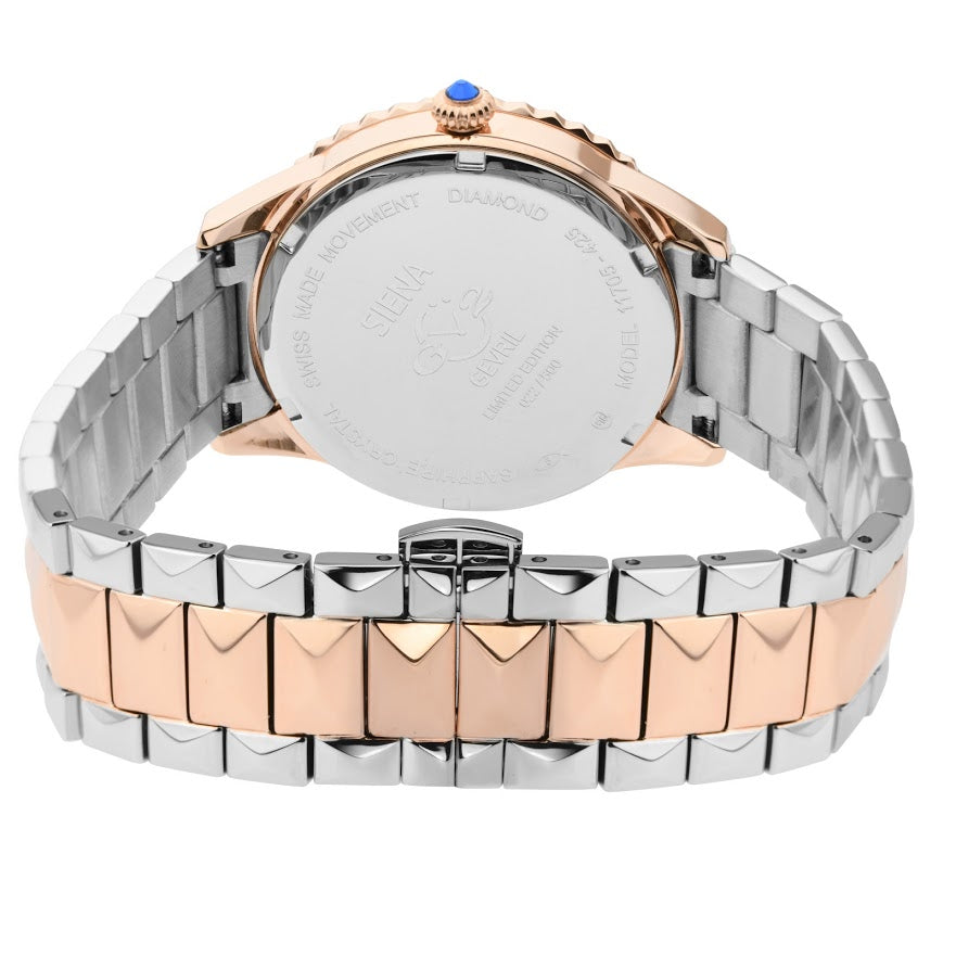 title:GV2 by Gevril Women's Siena 38mm Quartz Watch 11705-425;color:Blue Mother-of-Pearl