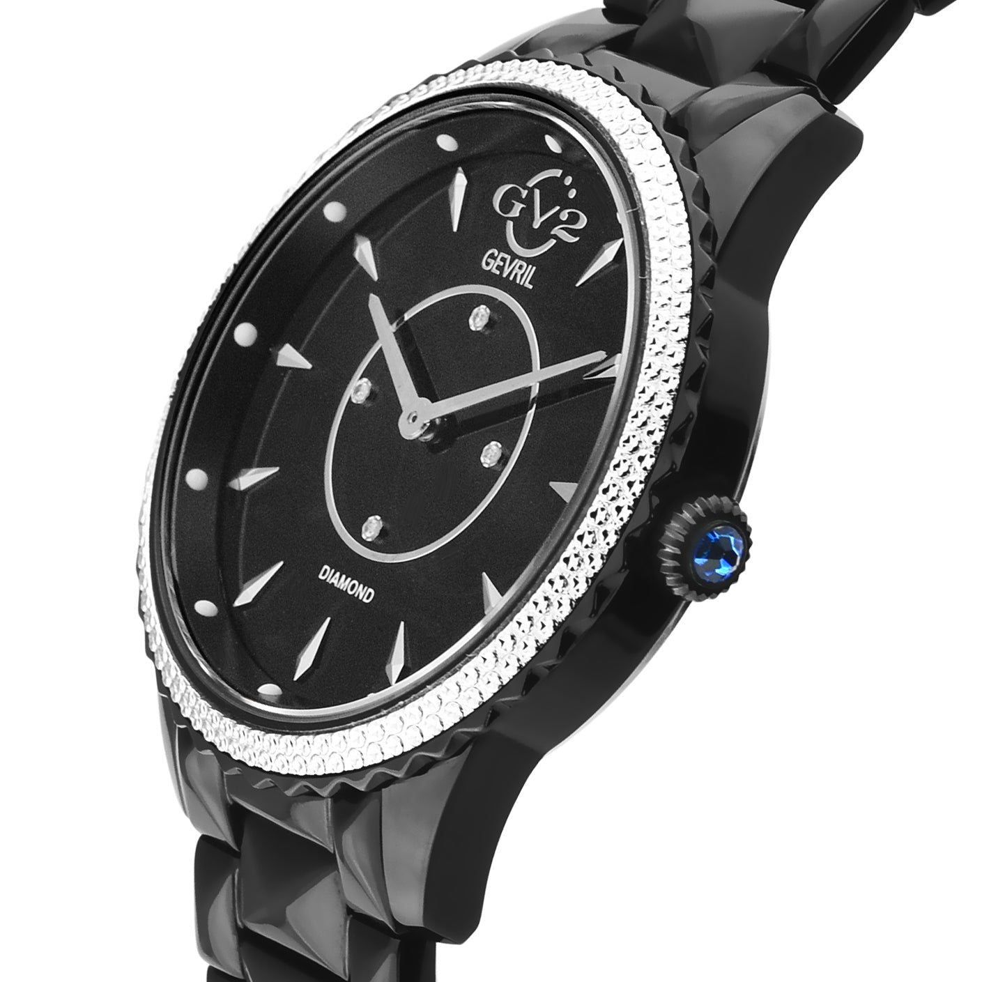 title:GV2 by Gevril Women's Siena 38mm Quartz Watch 11703-425;color:Black