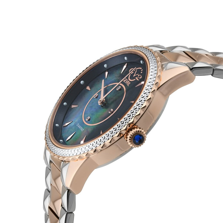 title:GV2 by Gevril Women's Siena 38mm Quartz Watch 11705-425;color:Blue Mother-of-Pearl