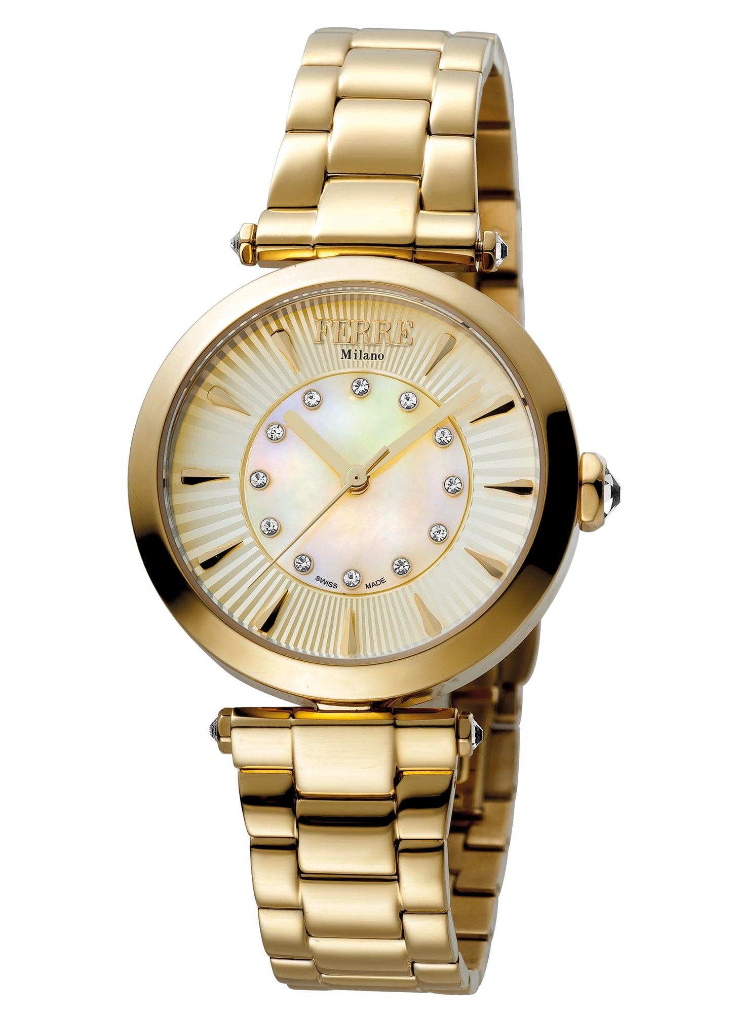 title:Ferre Milano Women's Linea Rotondo 32mm Quartz Watch FM1L075M0021;color:Gold