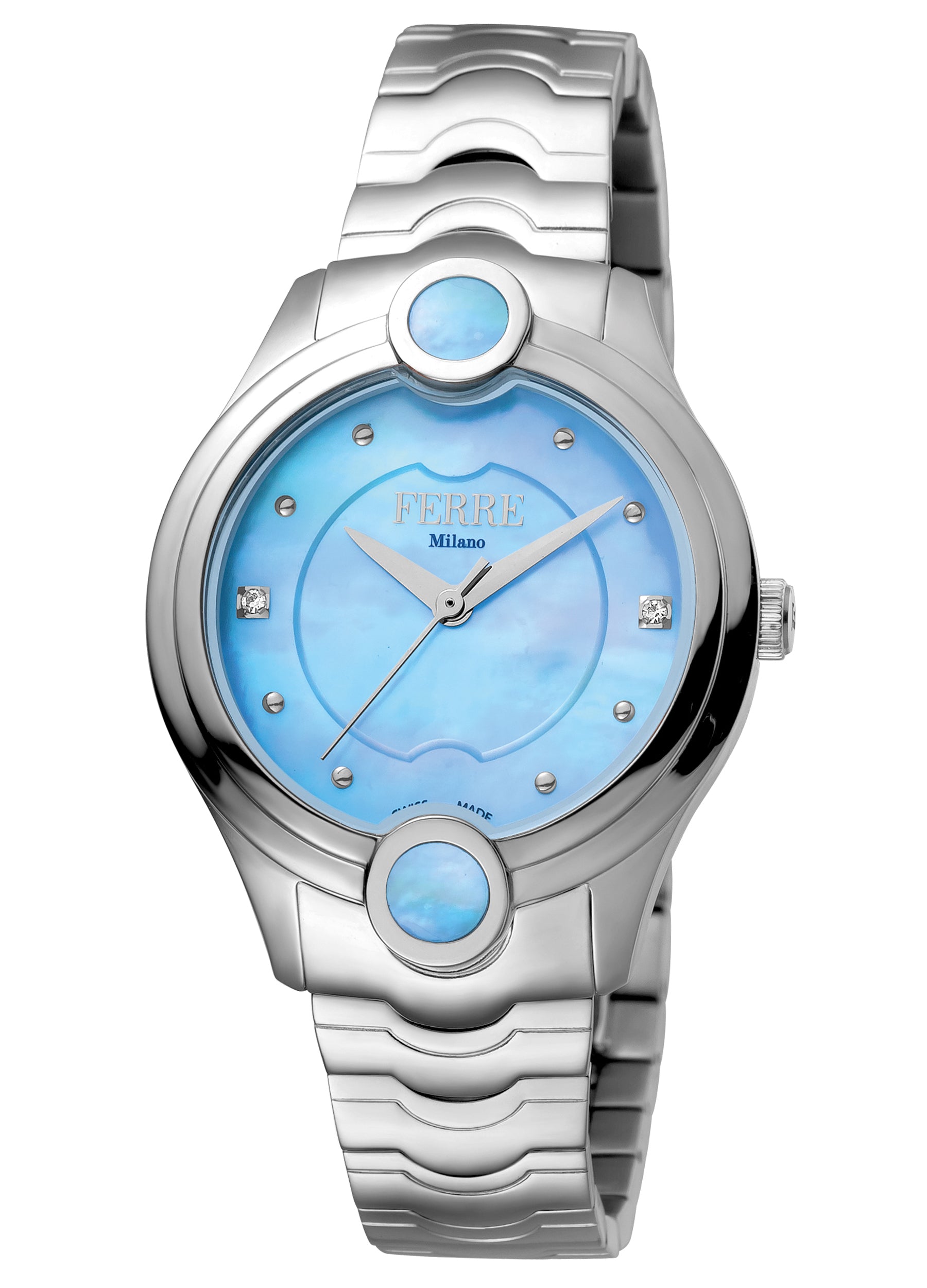 title:Ferre Milano Women's Linea Perla 34mm Quartz Watch FM1L083M0041;color:Light Blue