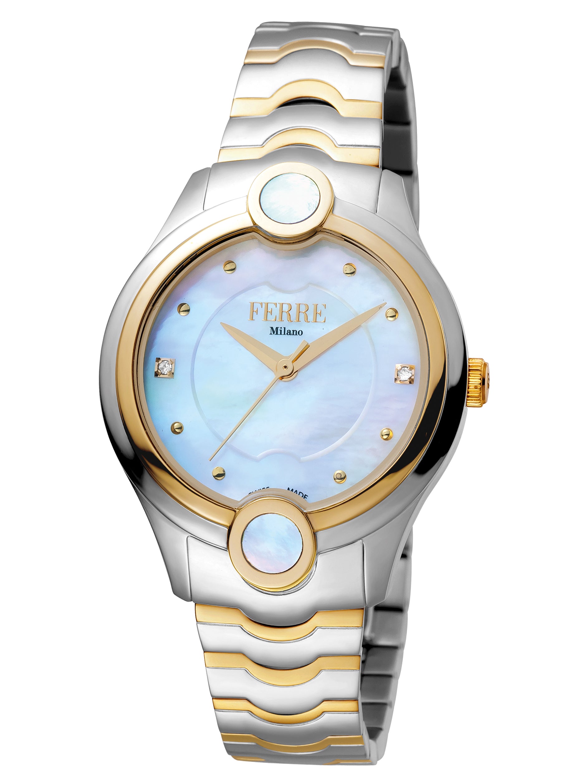 title:Ferre Milano Women's Linea Perla 34mm Quartz Watch FM1L083M0071;color:White Mother-of-Pearl