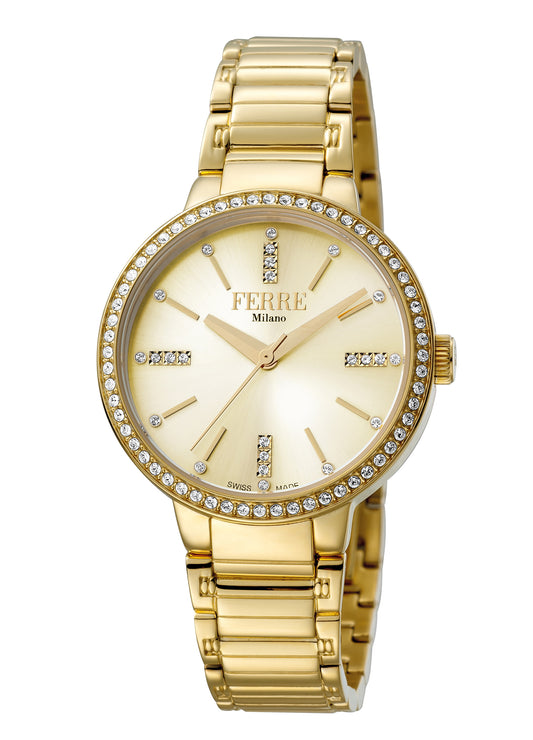 title:Ferre Milano Women's Donna Giada 34mm Quartz Watch FM1L084M0061;color:Gold