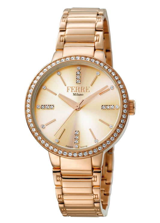 title:Ferre Milano Women's Donna Giada 34mm Quartz Watch FM1L084M0081;color:Gold