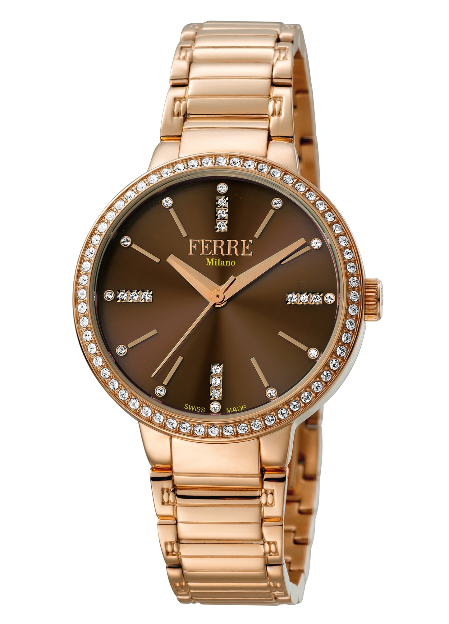 title:Ferre Milano Women's Donna Giada 34mm Quartz Watch FM1L084M0091;color:Chocolate