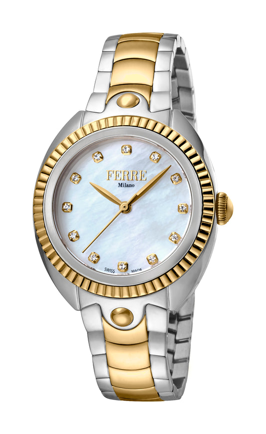 title:Ferre Milano Women's Donna Torino 34mm Quartz Watch FM1L088M0091;color:White Mother-of-Pearl