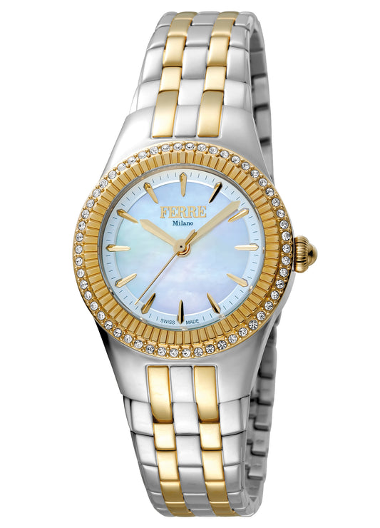 title:Ferre Milano Women's Linea Trenta 30mm Quartz Watch FM1L089M0091;color:Light Blue