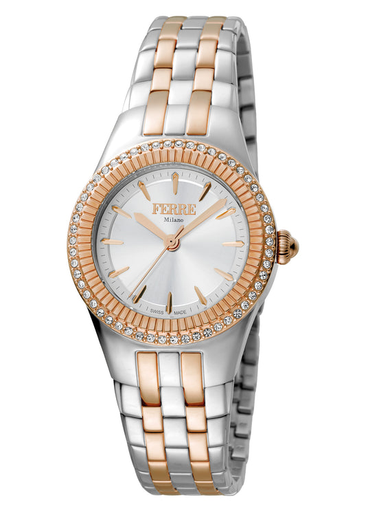 title:Ferre Milano Women's Linea Trenta 30mm Quartz Watch FM1L089M0101;color:White Mother-of-Pearl