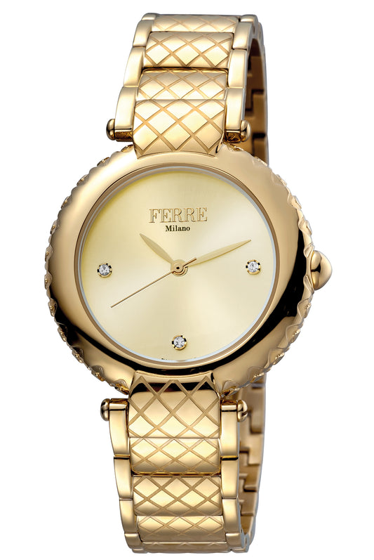 title:Ferre Milano Women's Donna Elisa 34mm Quartz Watch FM1L099M0061;color:Gold