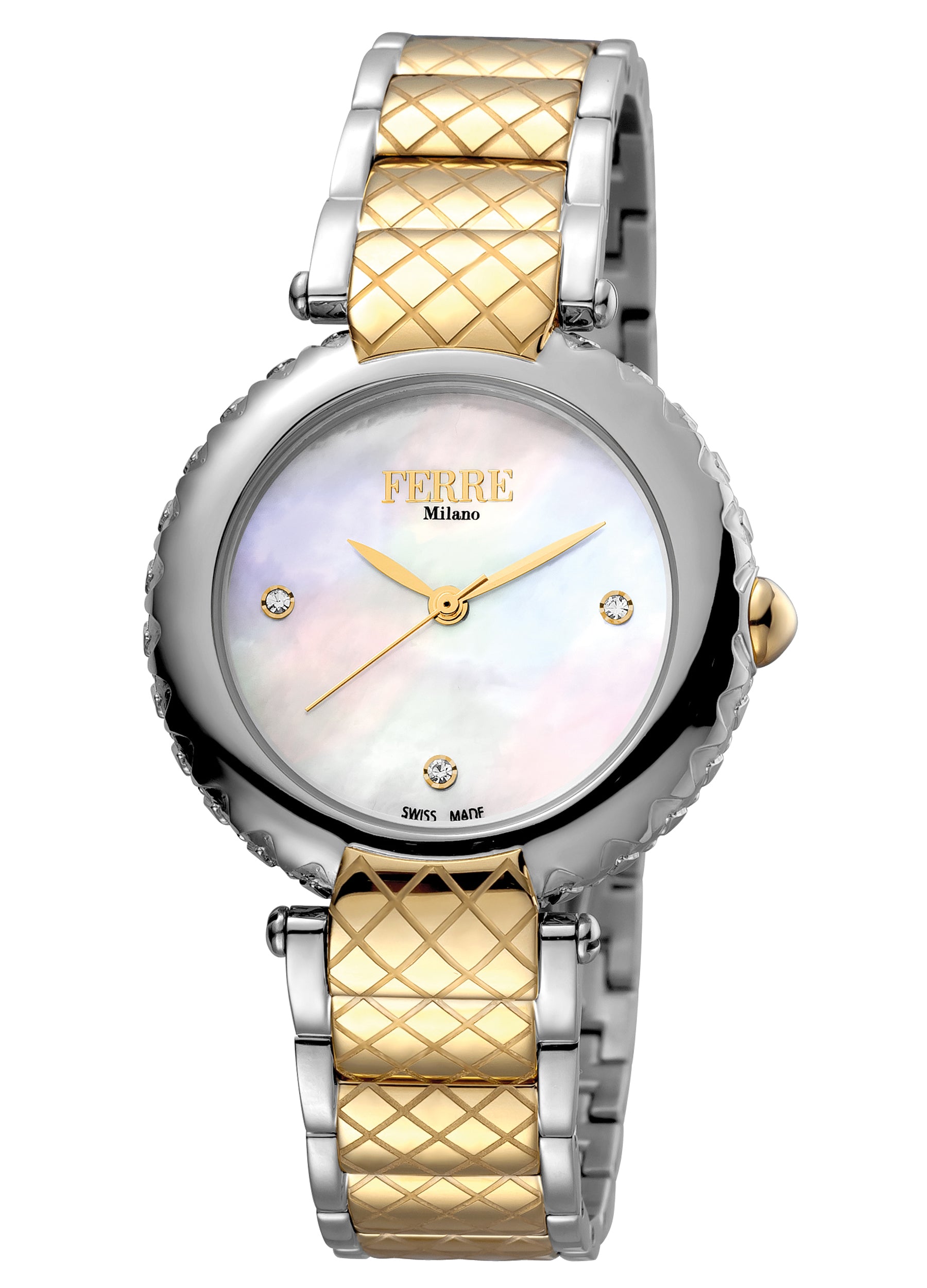 title:Ferre Milano Women's Donna Elisa 34mm Quartz Watch FM1L099M0081;color:White Mother-of-Pearl