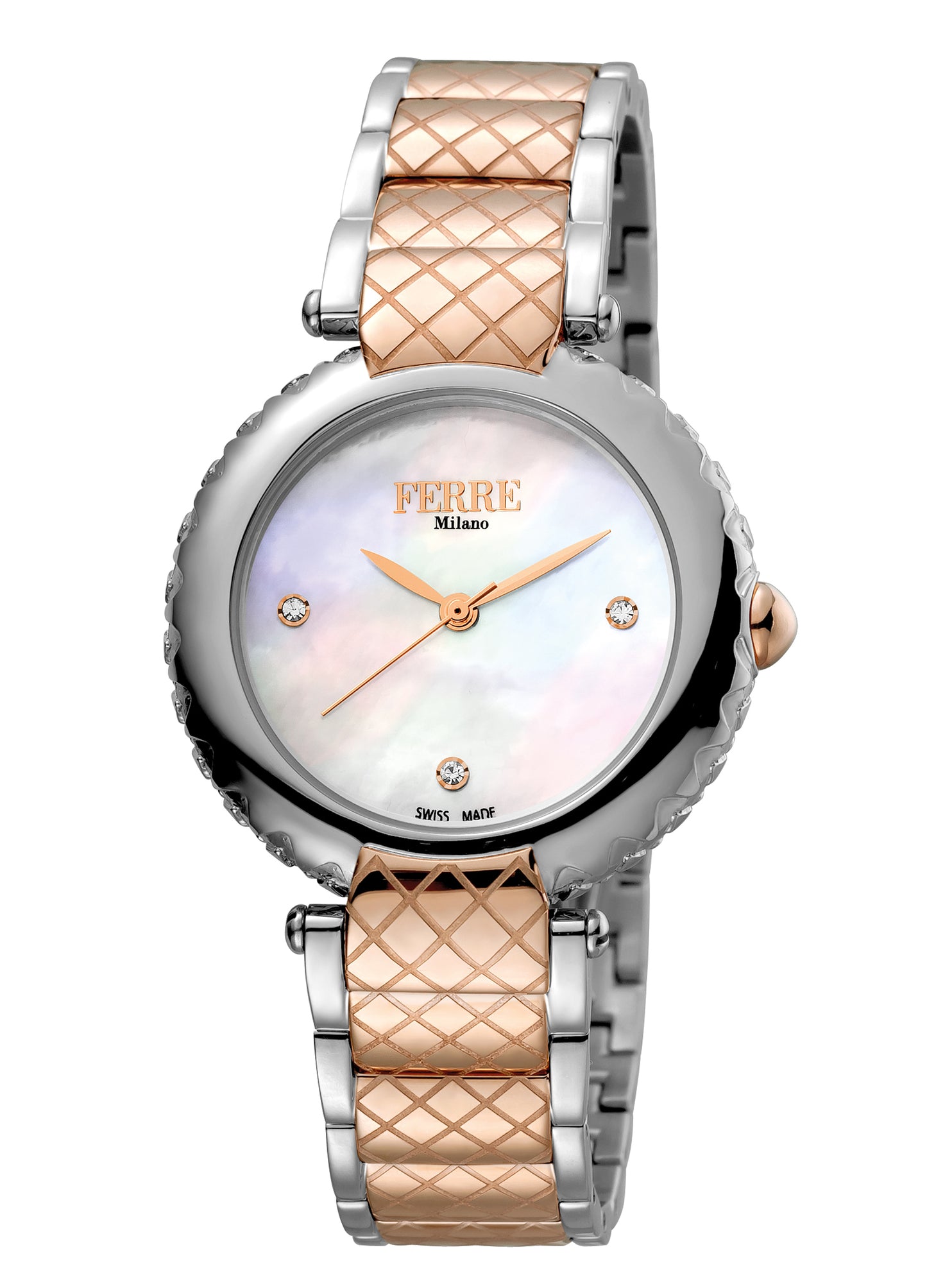 title:Ferre Milano Women's Donna Elisa 34mm Quartz Watch FM1L099M0091;color:White Mother-of-Pearl