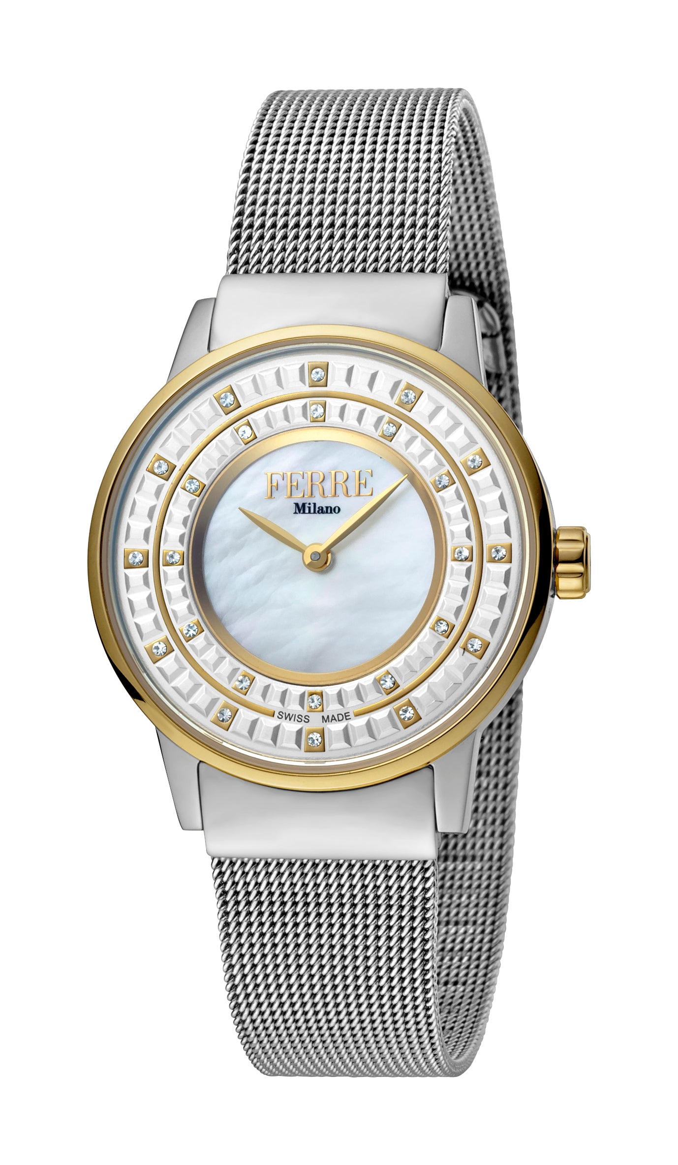 title:Ferre Milano Women's Donna Cremona 32mm Quartz Watch FM1L102M0091;color:Silver