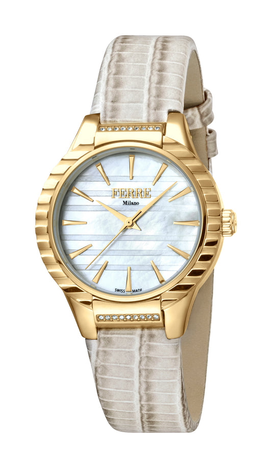 title:Ferre Milano Women's Letizia 32mm Quartz Watch FM1L114L0011;color:White Mother-of-Pearl