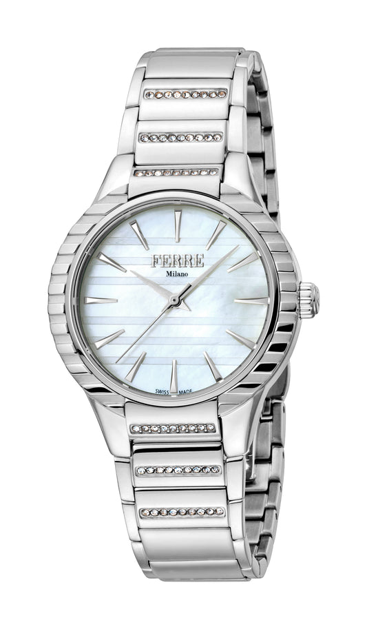 title:Ferre Milano Women's Letizia 32mm Quartz Watch FM1L114M0051;color:White Mother-of-Pearl