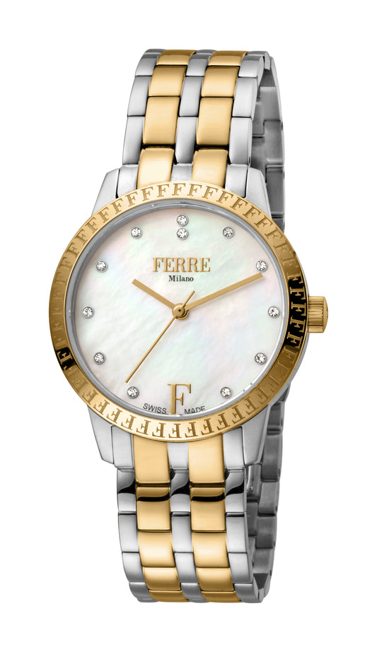 title:Ferre Milano Women's Marianna 32mm Quartz Watch FM1L128M0261;color:White Mother-of-Pearl