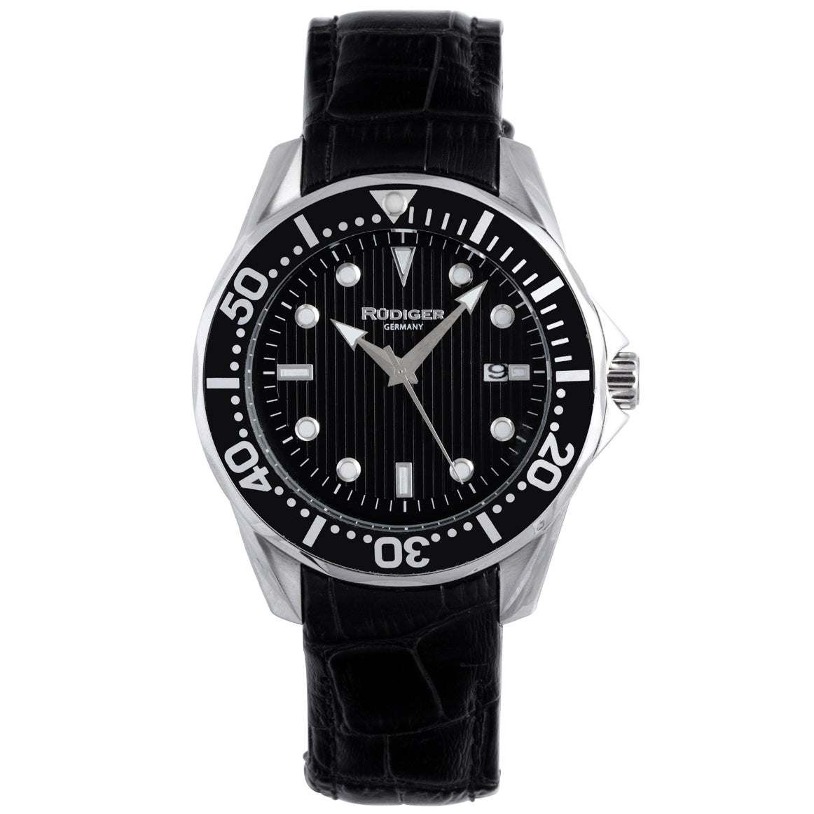 title:Rudiger Men's Chemnitz 42mm Quartz Watch R2000-04-007L;color:Black