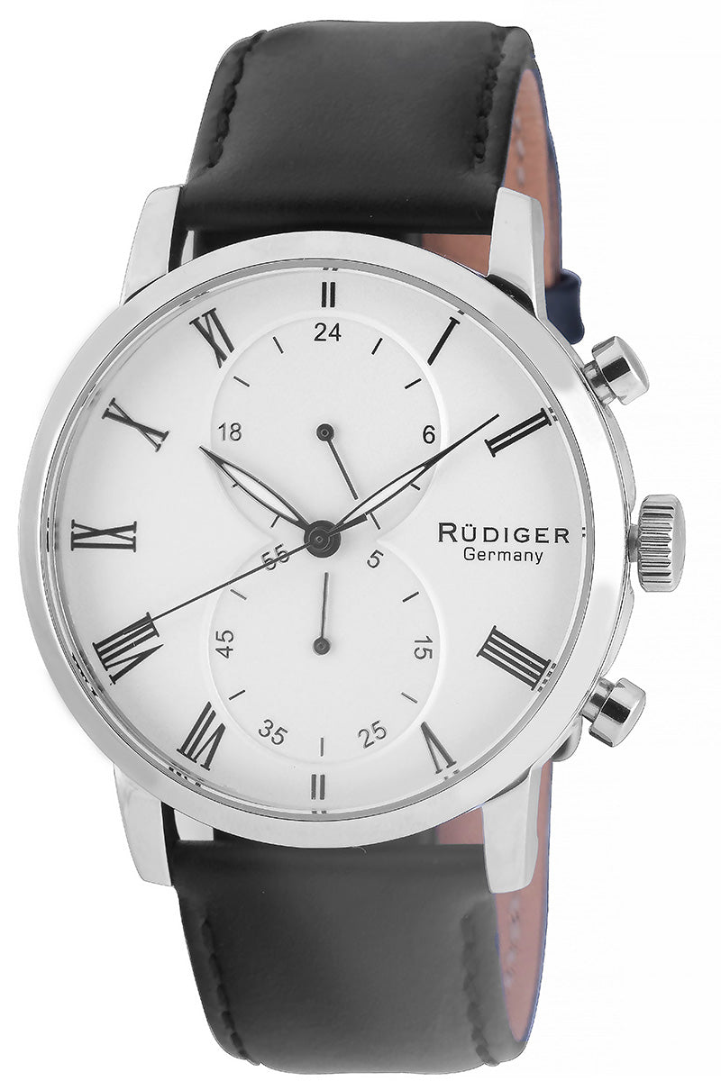 title:Rudiger Men's Bavaria 42mm Quartz Watch R2300-04-001;color:White