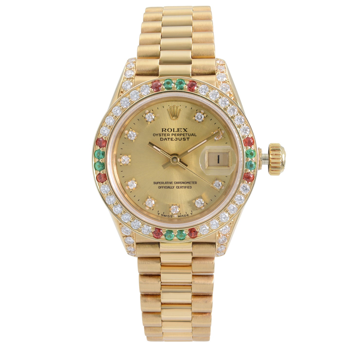 title:Rolex Datejust 26mm 18k Yellow Gold Custom Diamond Bezel ladies Watch  TFJ-142508739;color:not applicable