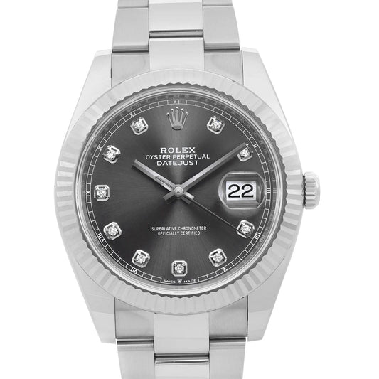 title:Rolex Datejust 41 Steel 18K White Gold Rhodium Diamond Dial Mens Watch  TFJ-142508285;color:not applicable