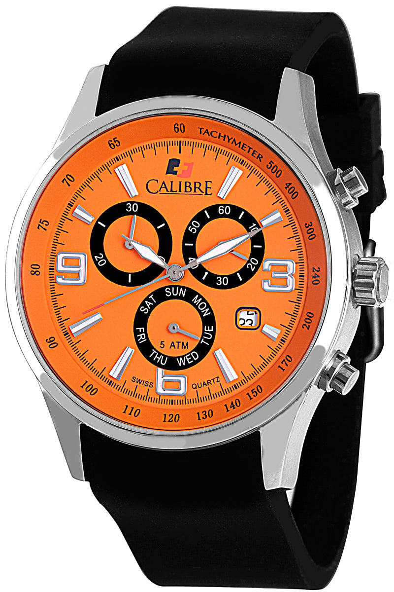 title:Calibre Men's Mauler 42mm Quartz Watch SC-4M1-04-079;color:Orange