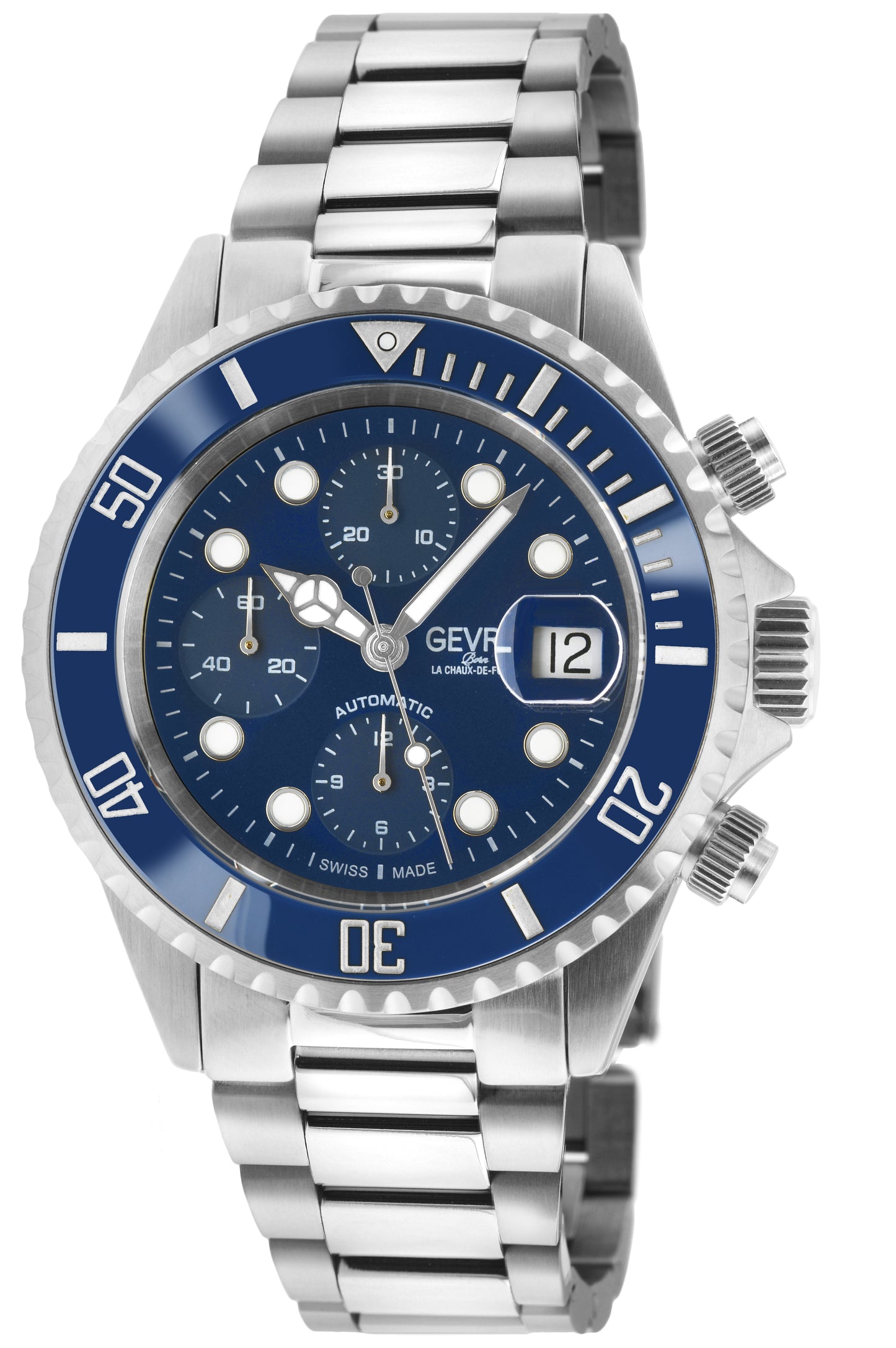 title:Gevril Men's Wall Street Chrono 43mm Automatic Watch 4150A;color:Blue