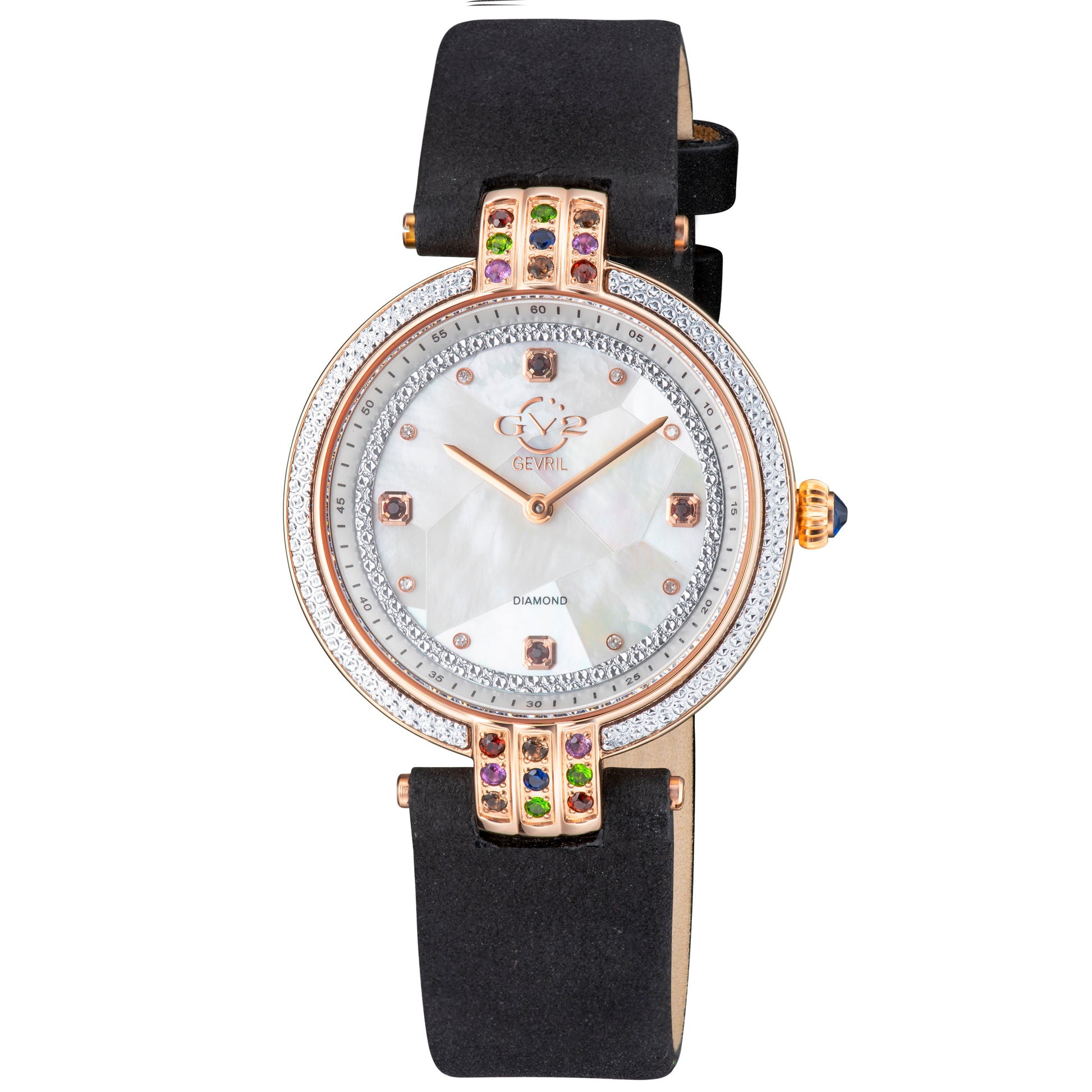 title:GV2 by Gevril Women's Matera 35mm Quartz Watch 12805;color:White Mother-of-Pearl