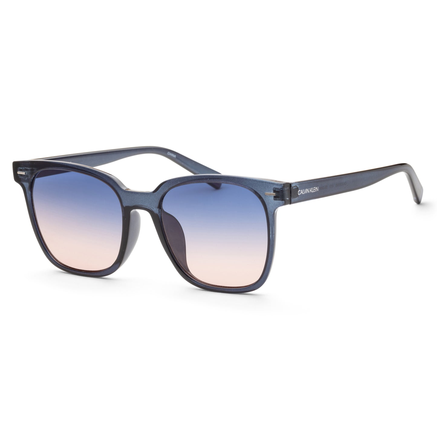 title:Calvin Klein Women's Fashion CK20519S-410 55mm Crystal Navy Sunglasses;color:Crystal Navy frame, Blue lens