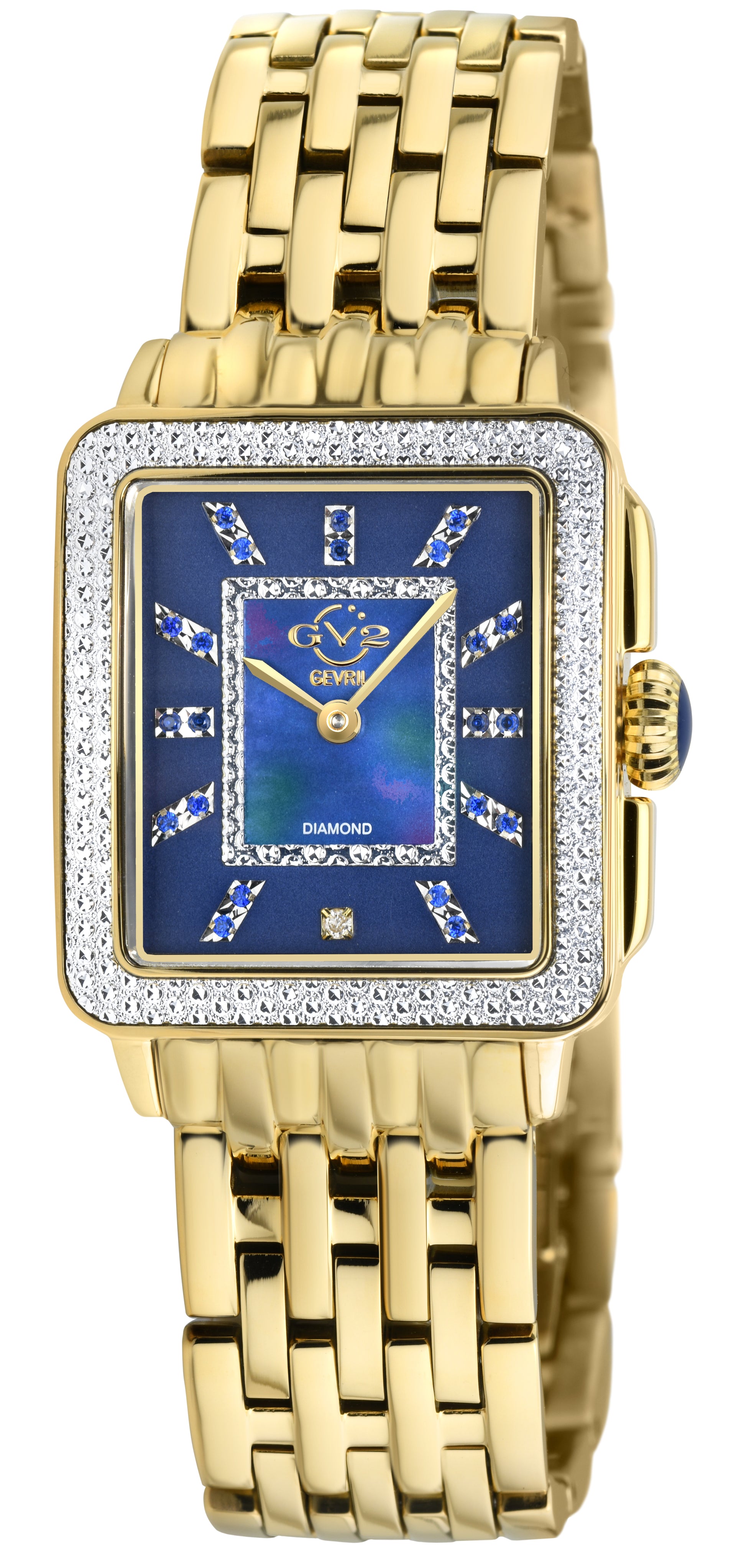 title:GV2 by Gevril Women's Padova Gemstone 30mm Quartz Watch 12333B;color:Blue Mother-of-Pearl