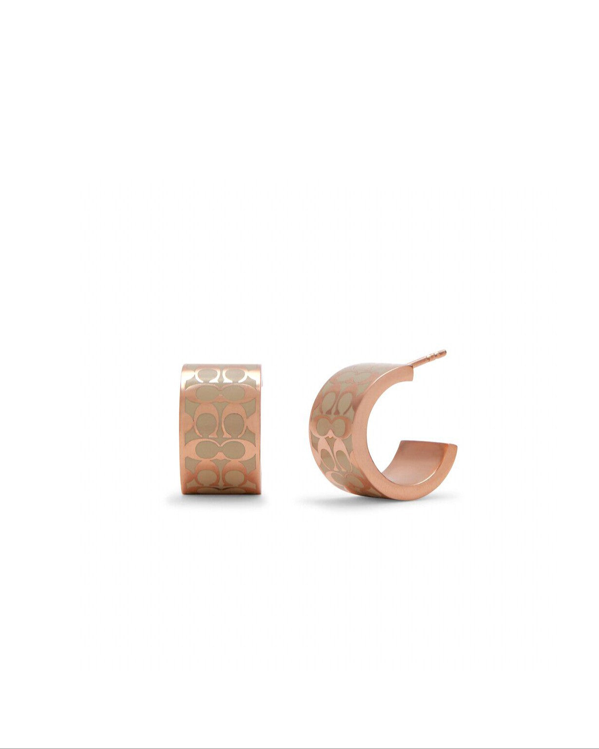 Coach Signature Enamel Huggie Earrings