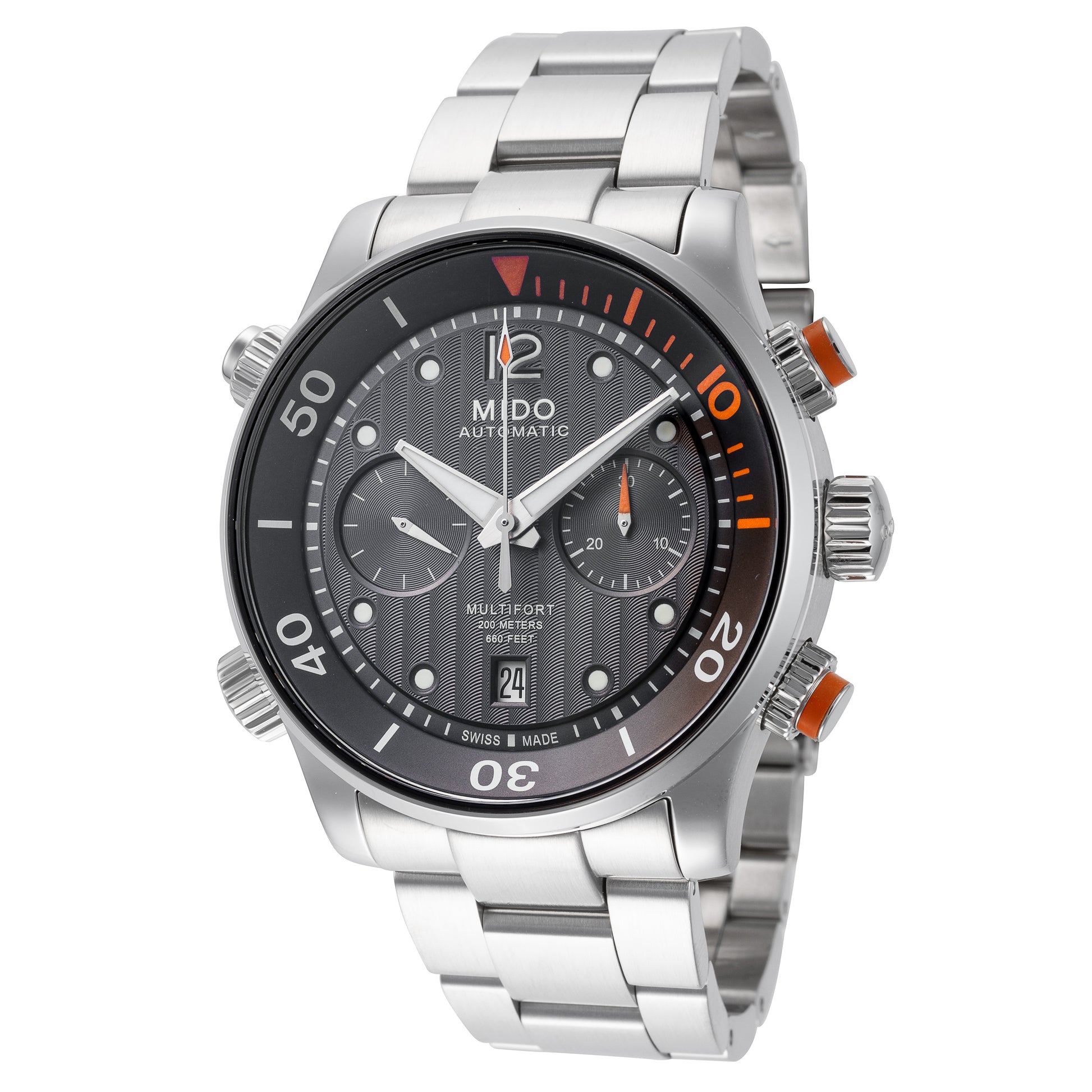 title:Mido Men's M0059141106000 Multifort 44mm Automatic Watch;color:Silver