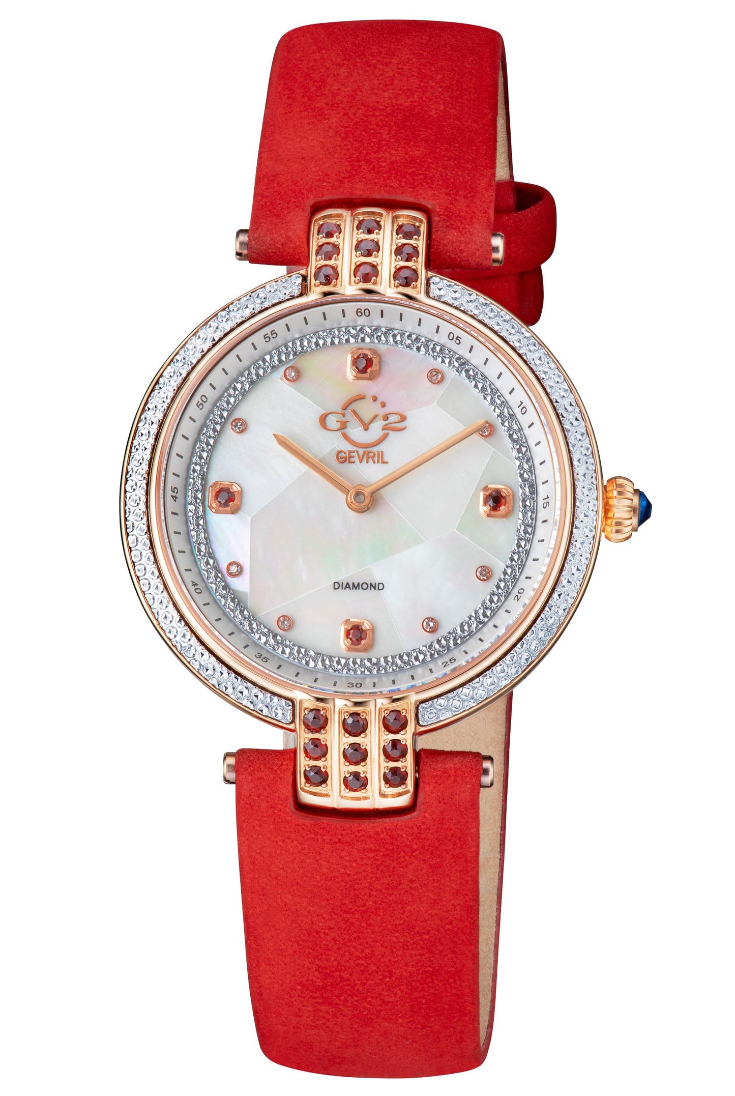 title:GV2 by Gevril Women's Matera 35mm Quartz Watch 12804;color:White Mother-of-Pearl