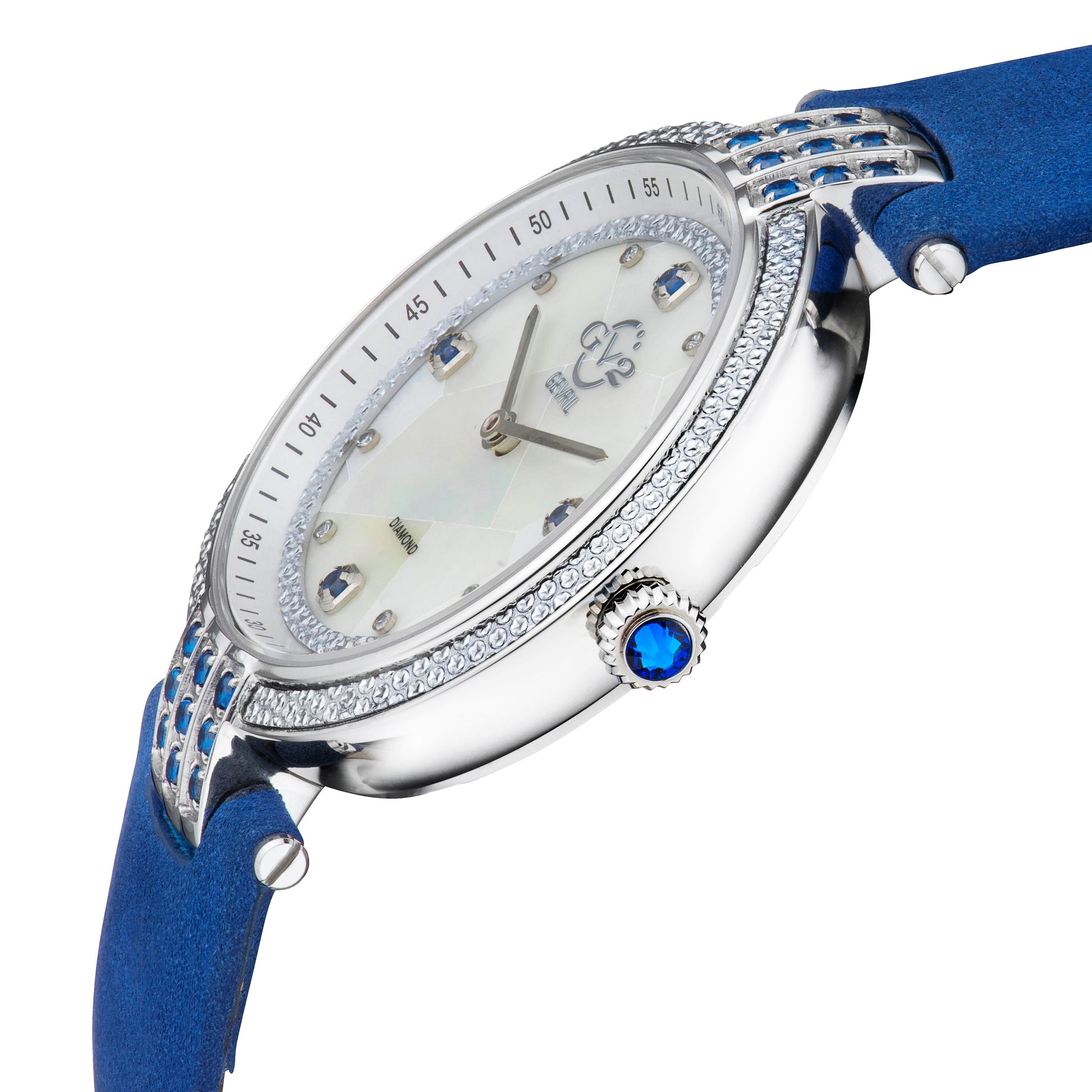 title:GV2 by Gevril Women's Matera 35mm Quartz Watch 12801;color:White Mother-of-Pearl