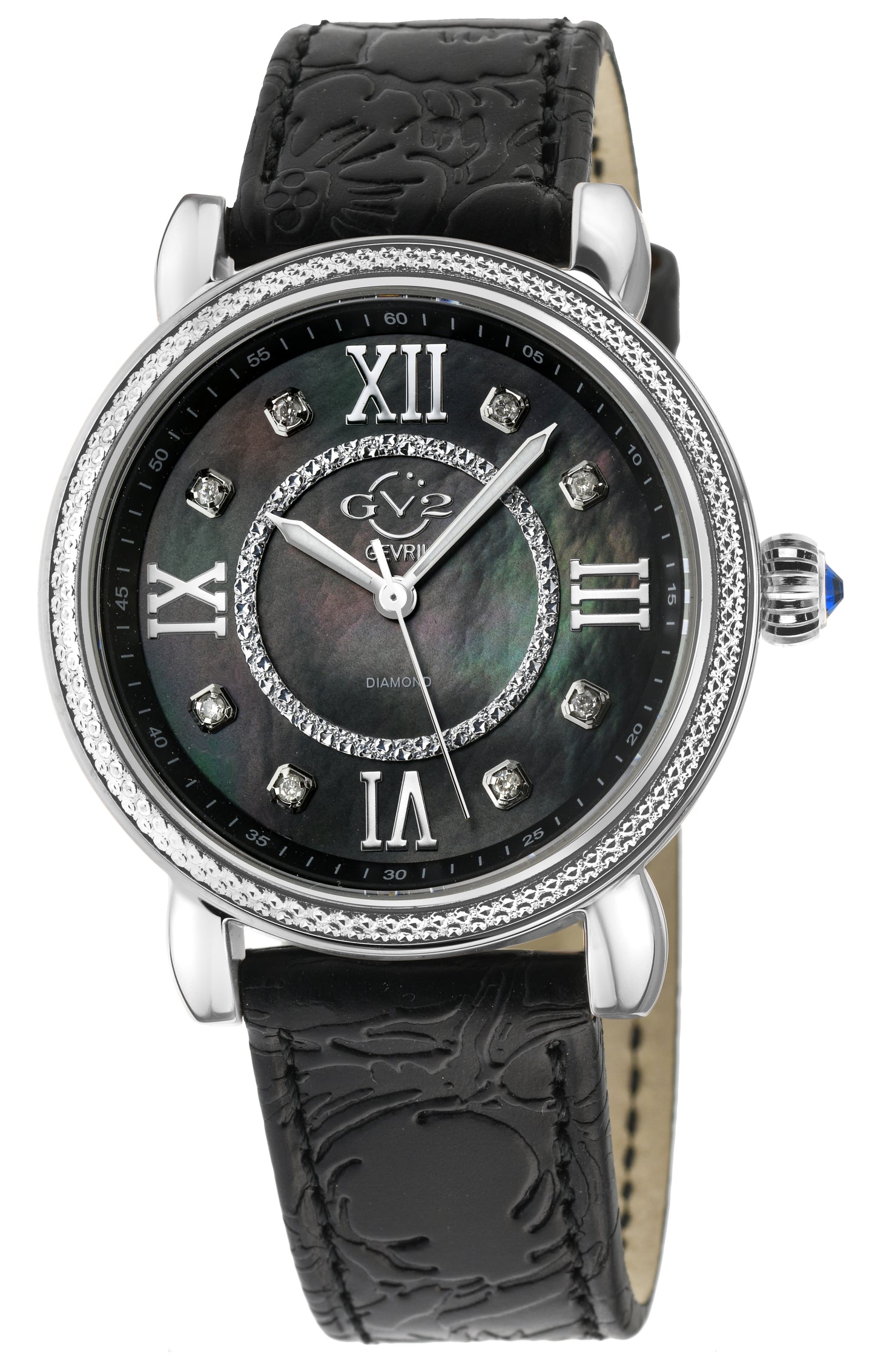 title:GV2 by Gevril Women's Marsala 37mm Quartz Watch 9861;color:Black Mother-of-Pearl