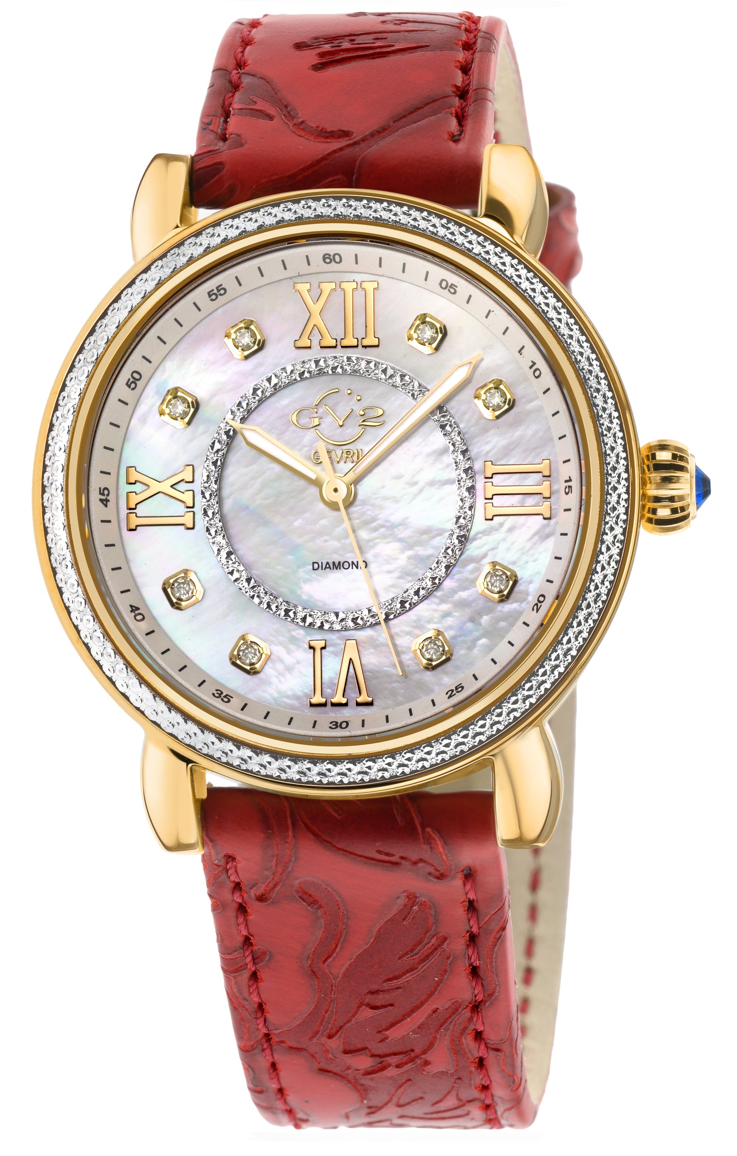 title:GV2 by Gevril Women's Marsala 37mm Quartz Watch 9866;color:White Mother-of-Pearl