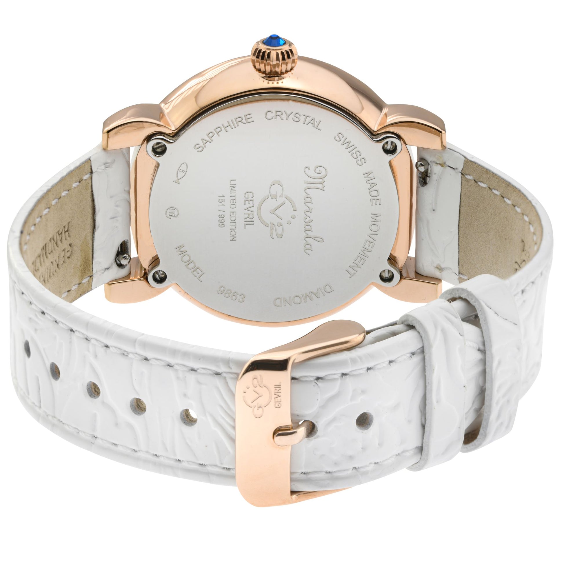 title:GV2 by Gevril Women's Marsala 37mm Quartz Watch 9863;color:White Mother-of-Pearl