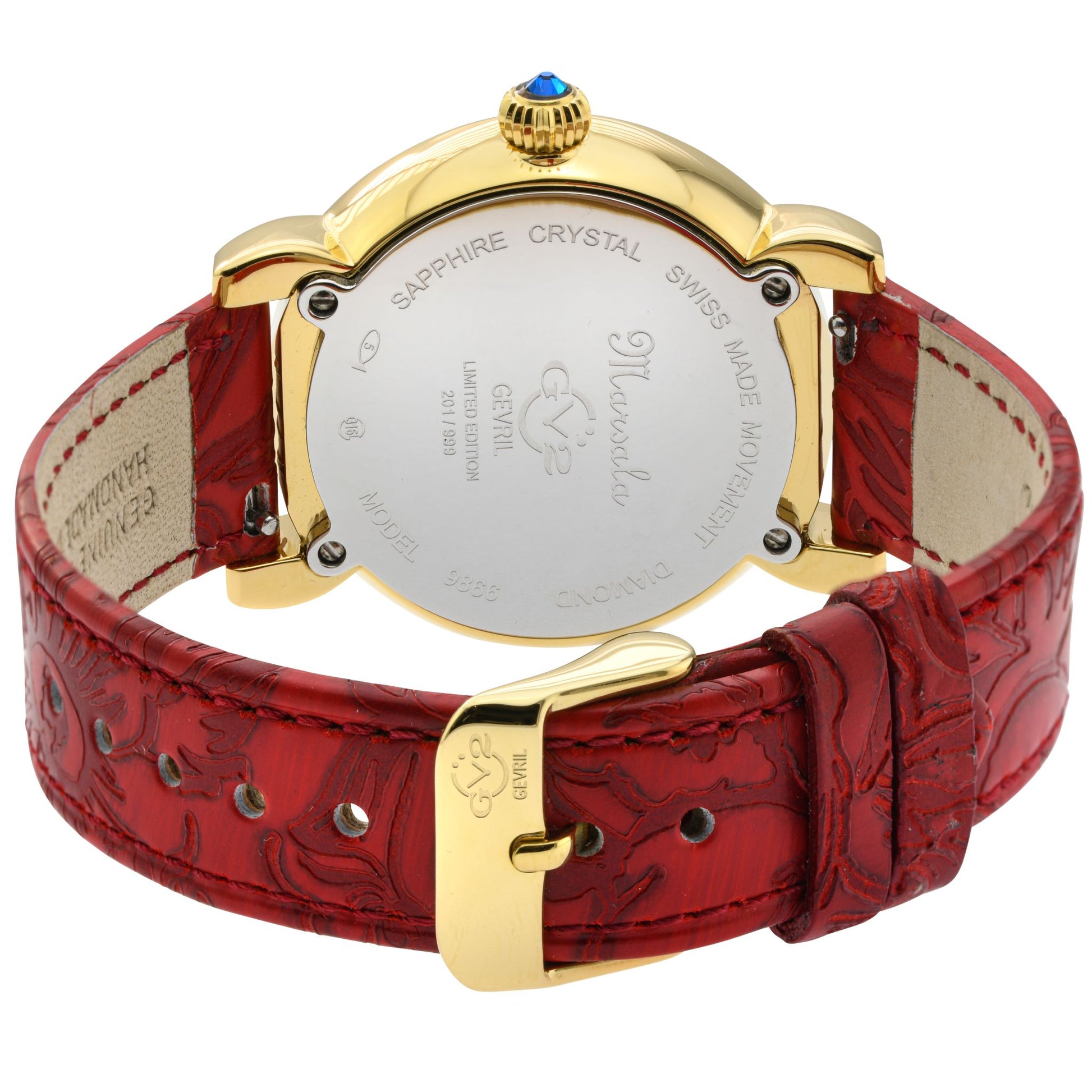 title:GV2 by Gevril Women's Marsala 37mm Quartz Watch 9866;color:White Mother-of-Pearl