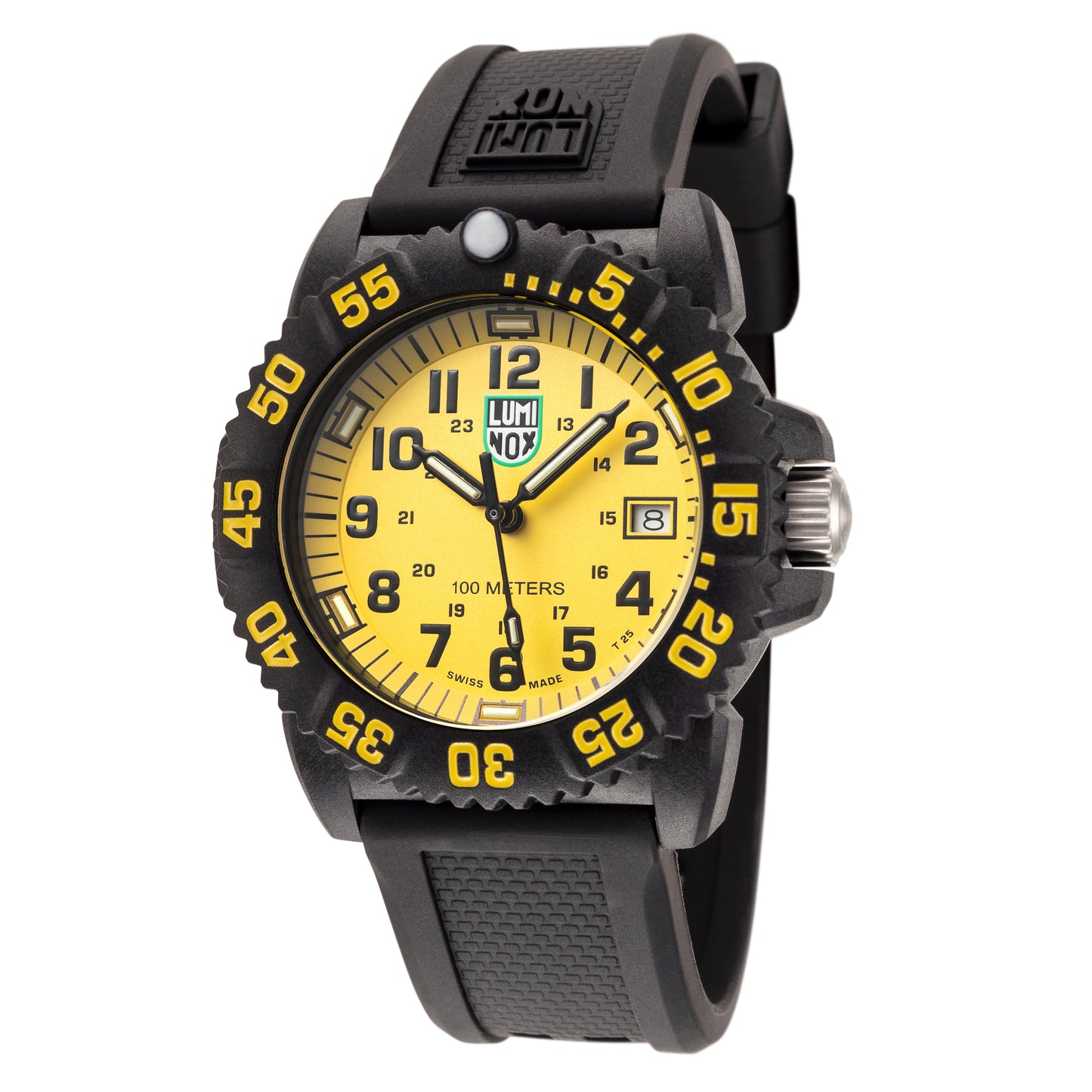 title:Luminox Men's Sea Lion X2.2075 Black/Yellow Dial Polyurethane Watch;color:Black