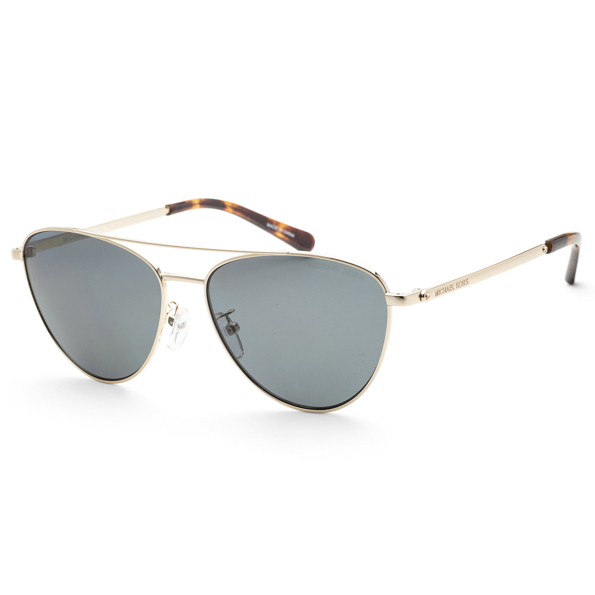 title:Michael Kors Women's 58mm Light Gold Sunglasses MK1056-101481-58;color:Light Gold frame, Dark Grey Polar lens