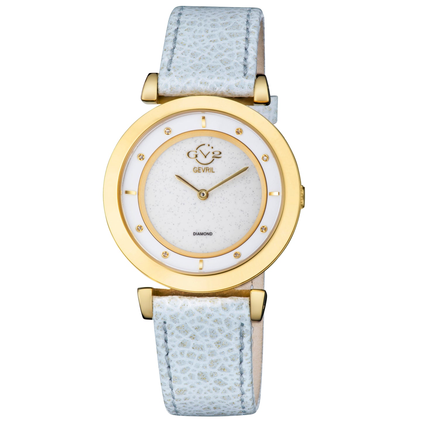 title:GV2 by Gevril Women's Lombardy 36mm Quartz Watch 14401;color:White