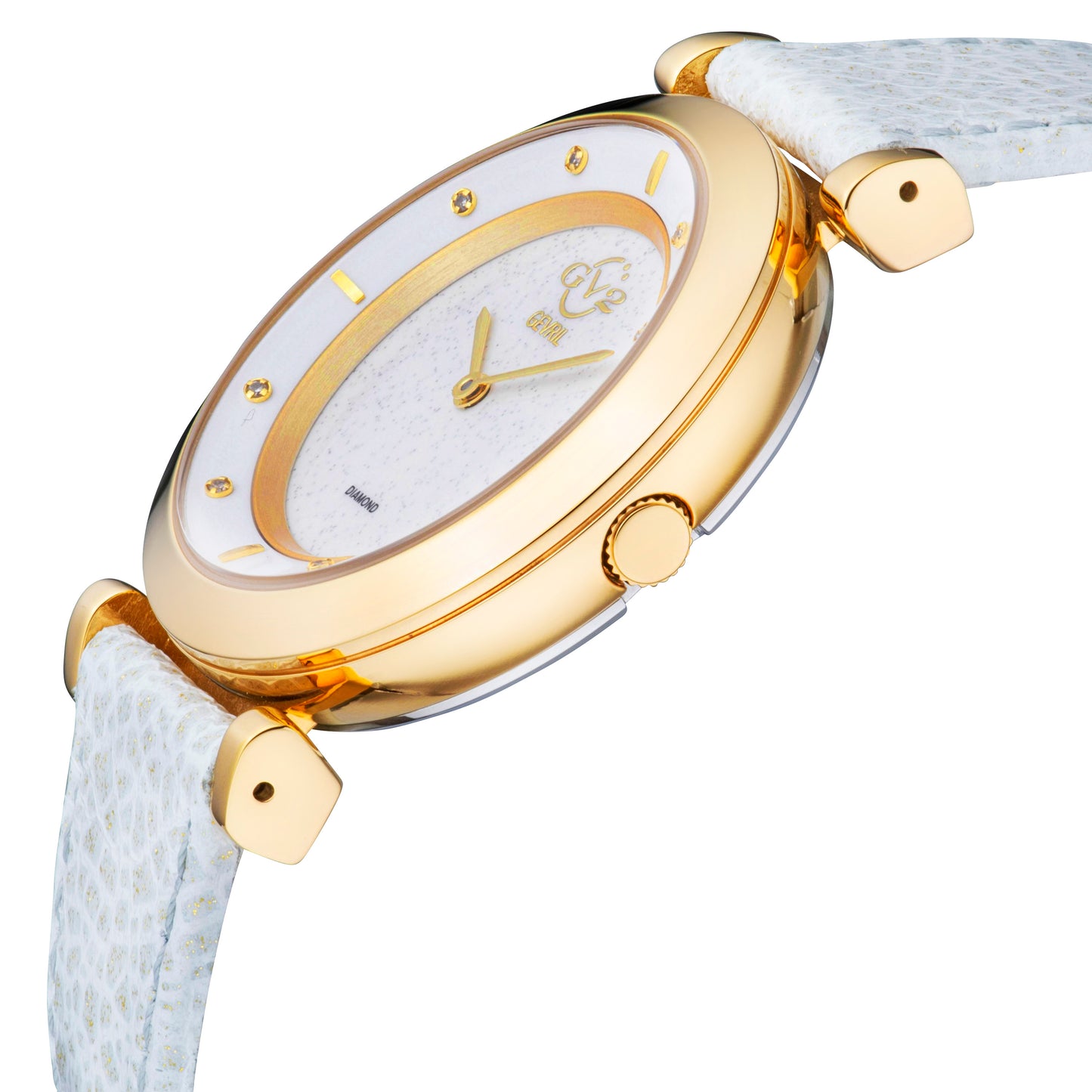 title:GV2 by Gevril Women's Lombardy 36mm Quartz Watch 14401;color:White