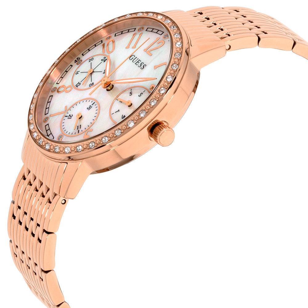 title:Guess Women's Lattice 38mm Quartz Watch W1086L2;color:Rose Gold