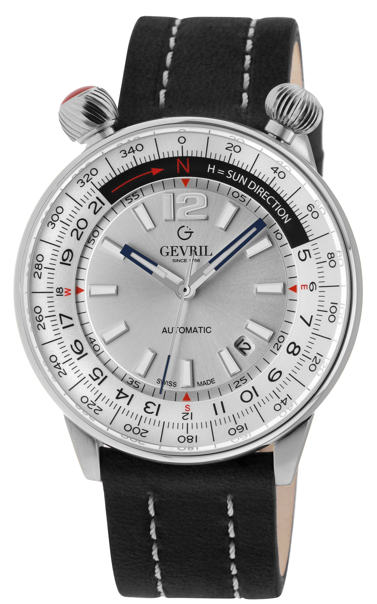 title:Gevril Men's Wallabout 44mm Automatic Watch 48560A;color:Silver