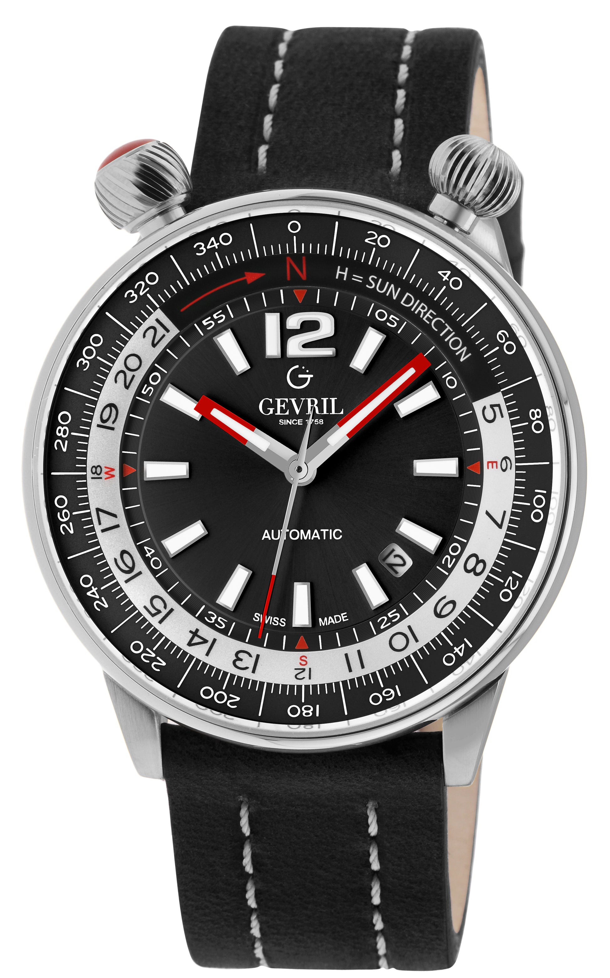 title:Gevril Men's Wallabout 44mm Automatic Watch 48561A;color:Black