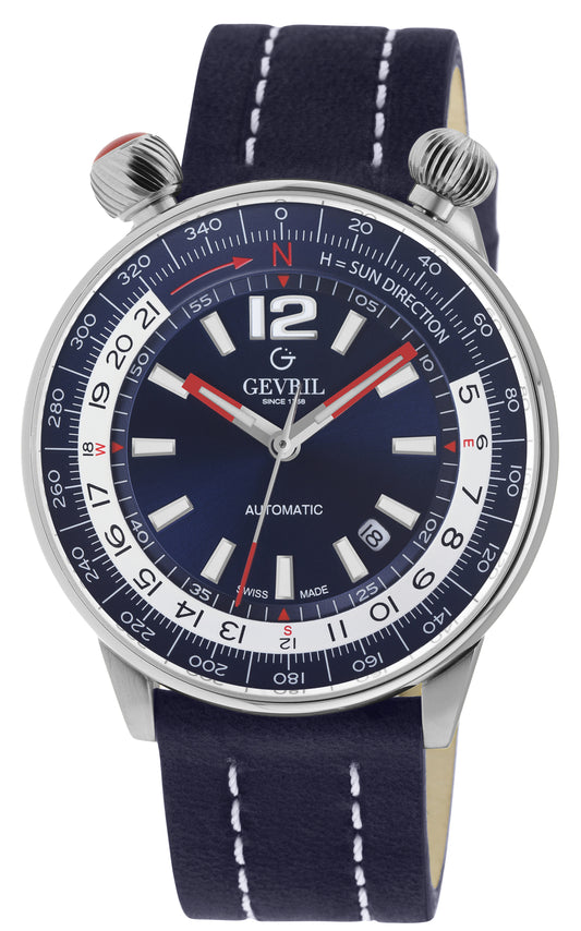 title:Gevril Men's Wallabout 44mm Automatic Watch 48566A;color:Blue