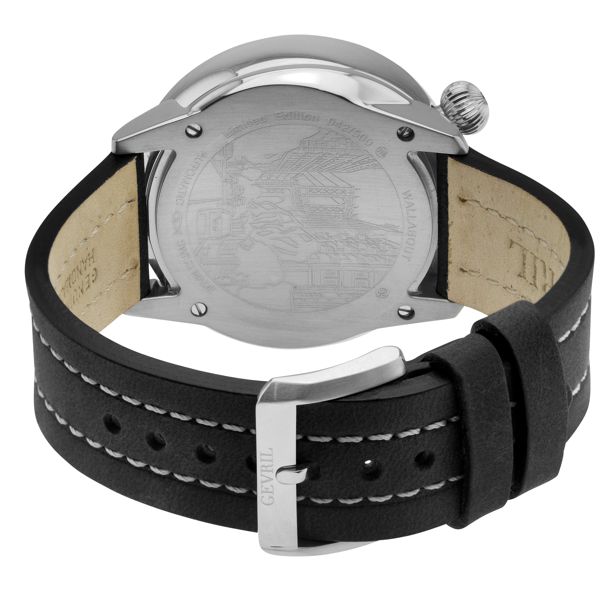 title:Gevril Men's Wallabout 44mm Automatic Watch 48560A;color:Silver