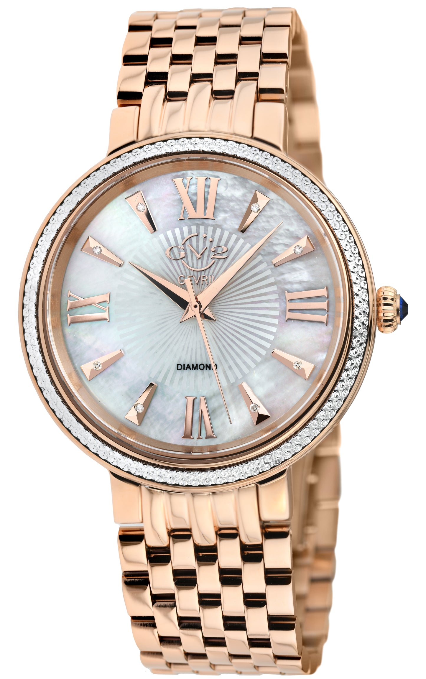 title:GV2 by Gevril Women's Genoa 36mm Quartz Watch 12533;color:White Mother-of-Pearl