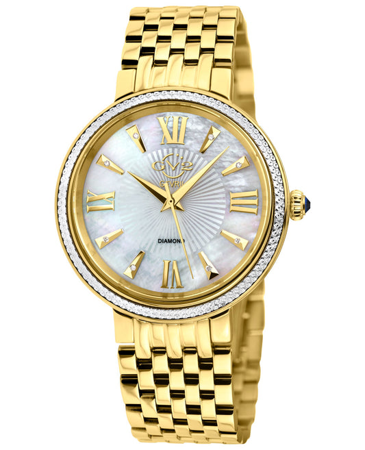 title:GV2 by Gevril Women's Genoa 36mm Quartz Watch 12532;color:White Mother-of-Pearl